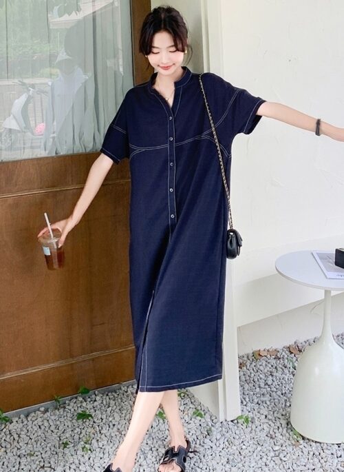 Vintage Relaxed Fit Shirt Dress Summer Style
