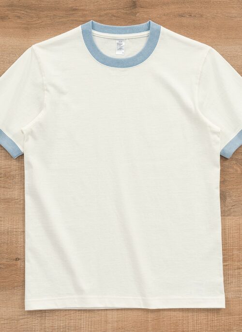 White And Blue Contrast-Trim T-Shirt | Sunghoon – Enhypen