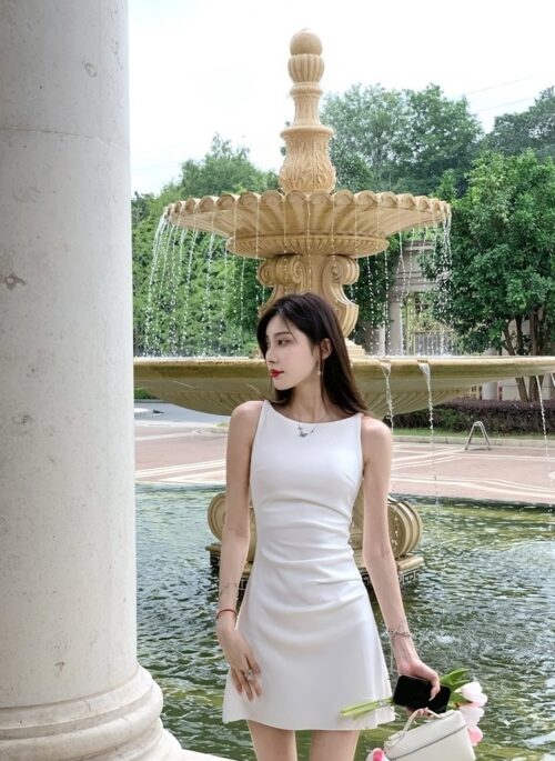 White Elegant A-Line Dress | Lia - ITZY