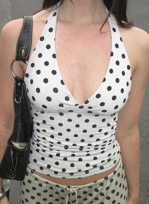 White Polka Dots Halter Top | Jihyo – TWICE