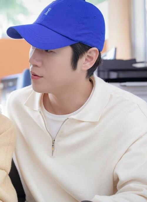 Beige Collared Long Sleeves Polo | Gu Do Won – Resident Playbook