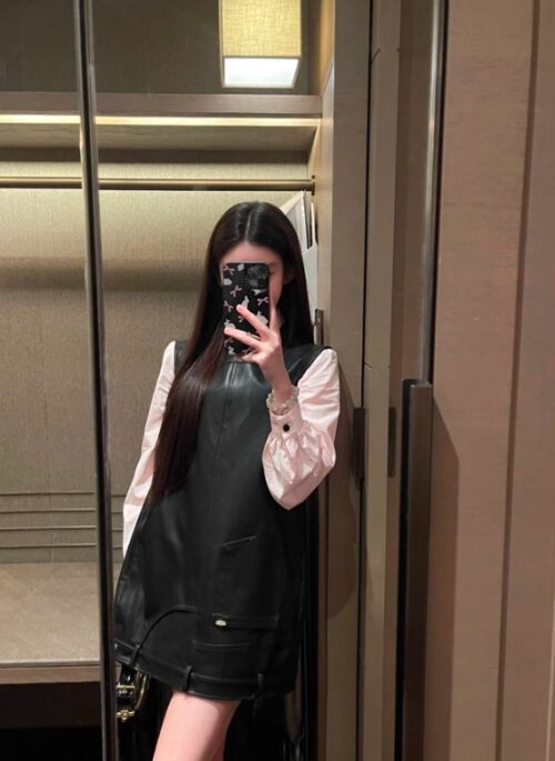 Black Faux Leather Dress | Rose - BlackPink