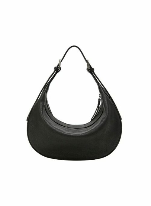 Black Faux Leather Hobo Bag |  Yoo Mi Rae - Our Untold Seoul