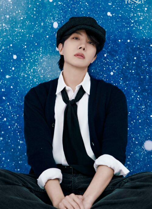 Black Herringbone Vintage Beret | J-Hope - BTS