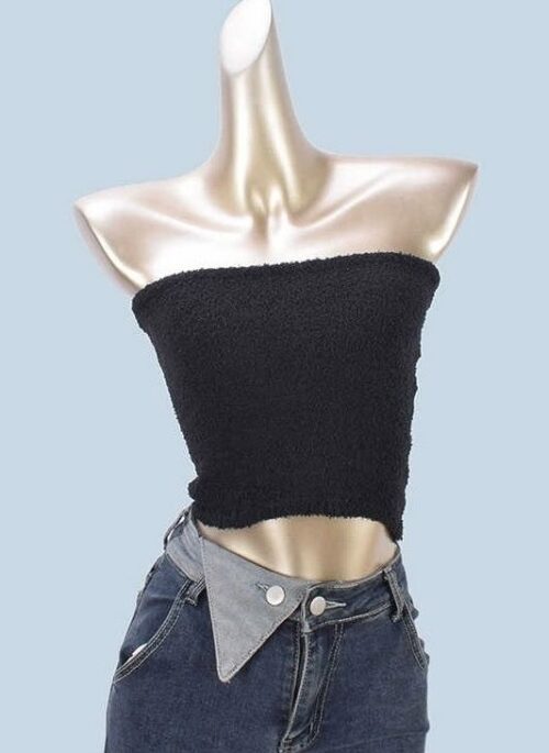 Black Mink Fur Tube Top | Shuhua – (G)I-DLE