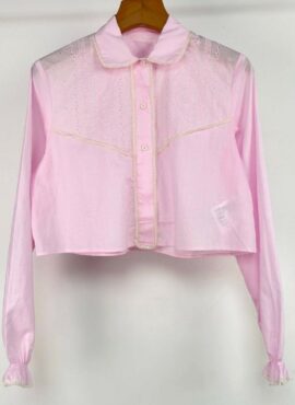 Pink Intricate Embroidered Crop Shirt | Somi