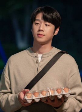 Brown Half-Buttoned Longe Sleeves Sweater | Gu Do Won – Resident Playbook
