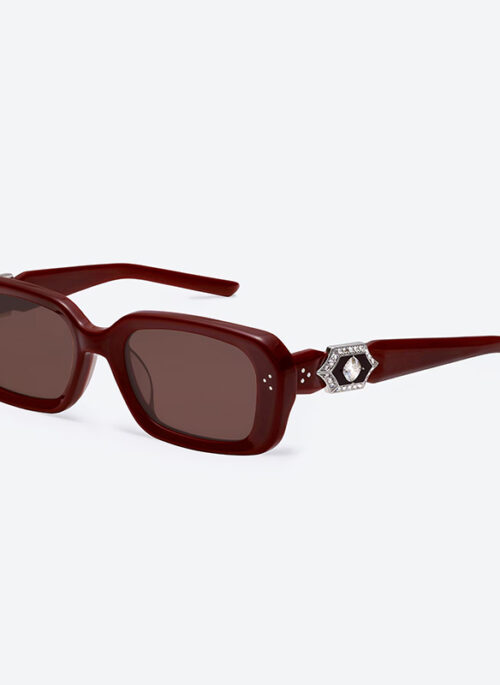 Burgundy Red Jewel-Detail Sunglasses | J-Hope - BTS