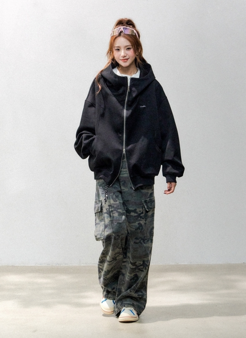 Comfy Air Layer Oversized Sweatshirt Jacket
