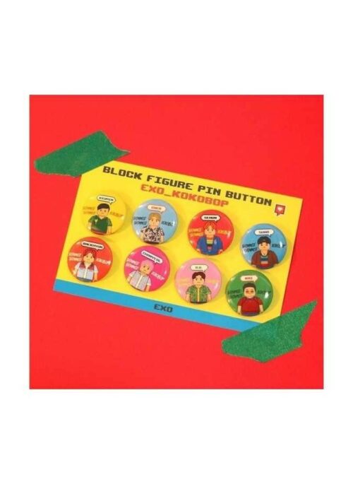 EXO Merch – Block Figure Pin Button Set