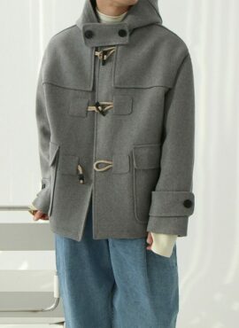 Grey Horn Button Winter Coat | Um Jae Il – Resident Playbook
