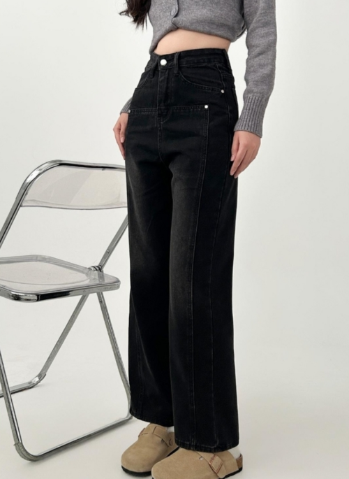 High Waist Loose Fit Wide Leg Jeans