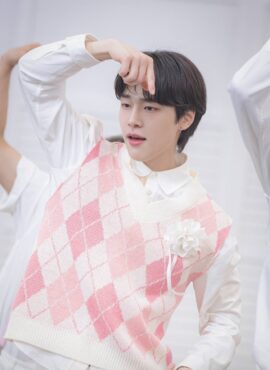 Pink V-Neck Argyle Vest | Um Jae Il – Resident Playbook