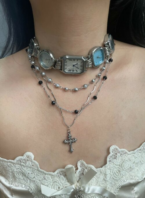 Silver Multi-Layered Watch Choker | Tzuyu – Twice