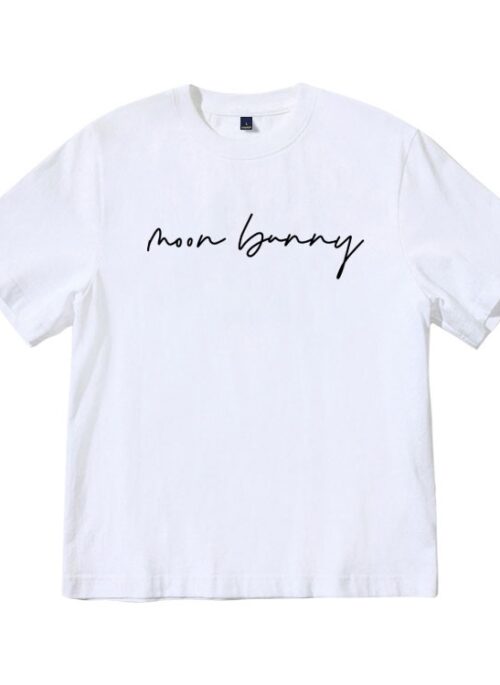 White Moon Bunny Calligraphy T-Shirt | Felix – Stray Kids
