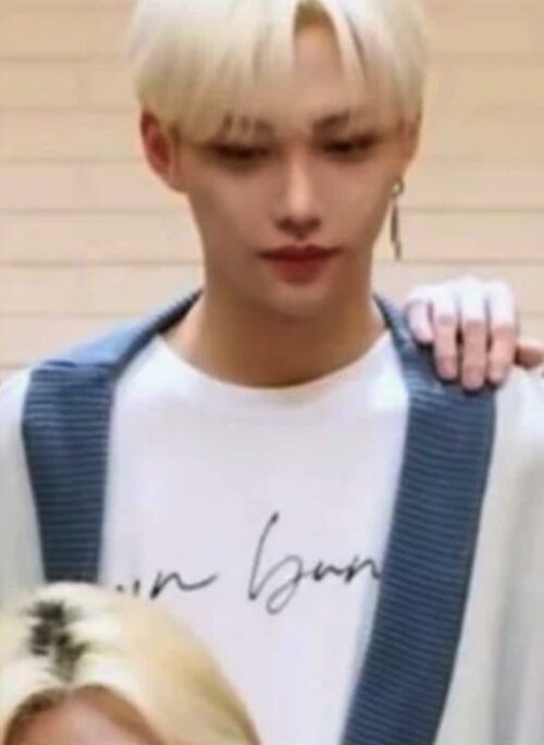 White Moon Bunny Calligraphy T-Shirt | Felix – Stray Kids