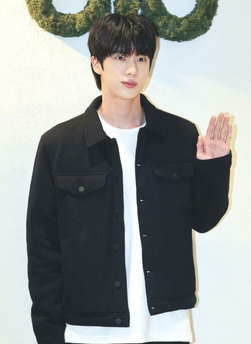 Black Casual Button Down Collared Jacket | Jin - BTS