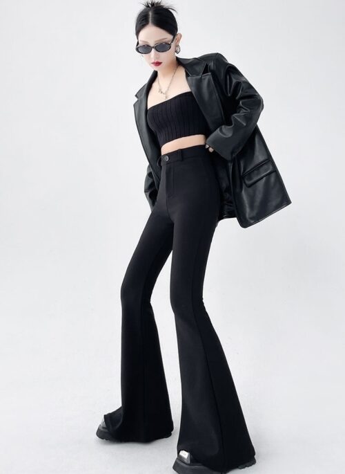 Black Classic Flared Pants | Chaewon – Le Sserafim