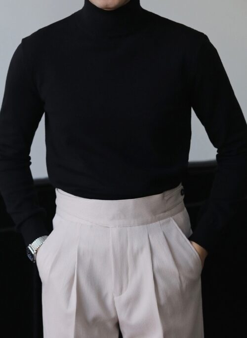 Black Classic Turtleneck Sweater | Suga – BTS