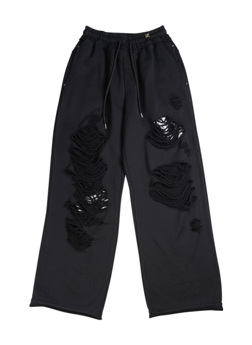 Black Distressed Baggy Sweatpants | Jennie - BlackPink