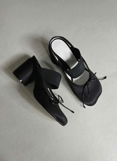 Black Ribbon Accent Block Heels | Jennie – BlackPink