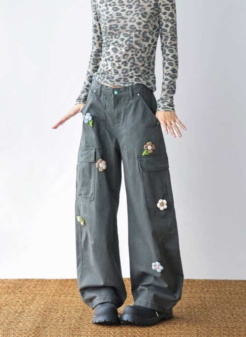 Botanical Floral Decor Utility Pants