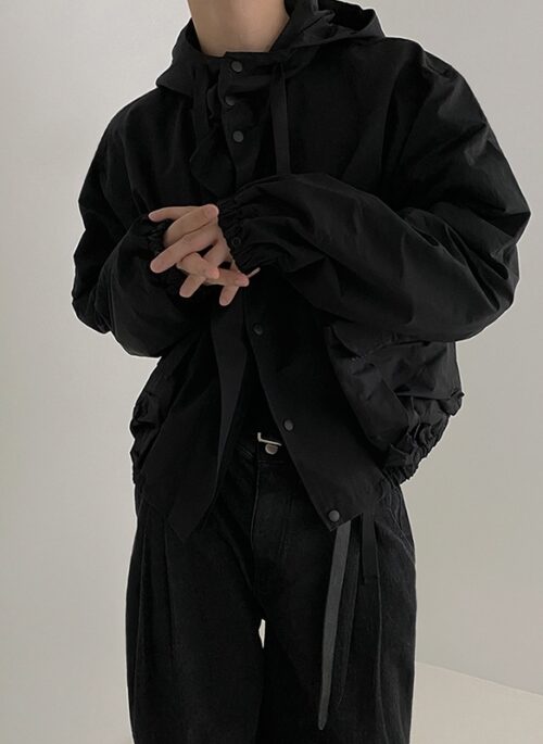 Casual Japanese Style Hooded Bomber Jacket