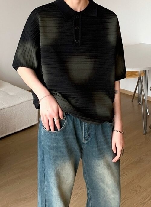 Casual Polo Shirt With Turndown Collar