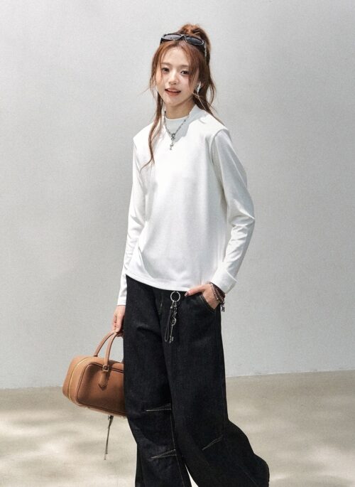 Slim Fit Long Sleeve T Shirt Top