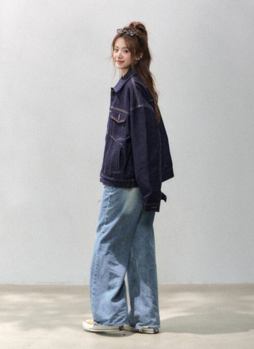 Classic Denim Jacket Casual Chic Oversized Style