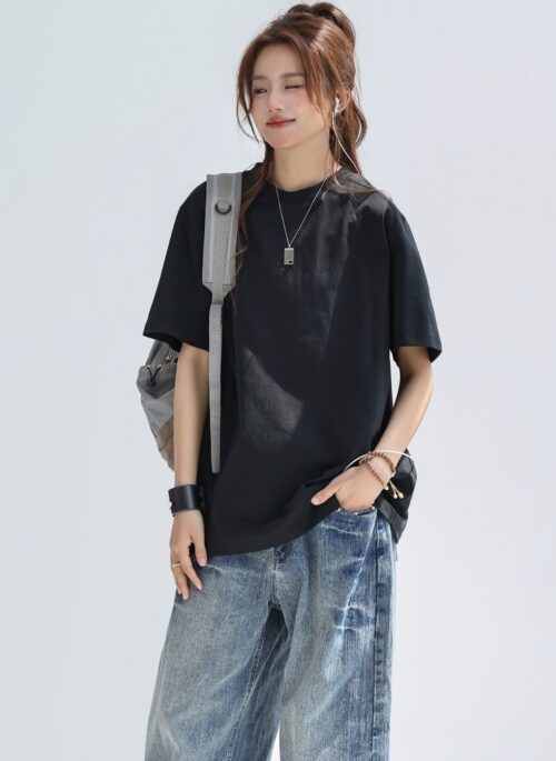 Classic Embroidered Lettering Relaxed Fit T Shirt