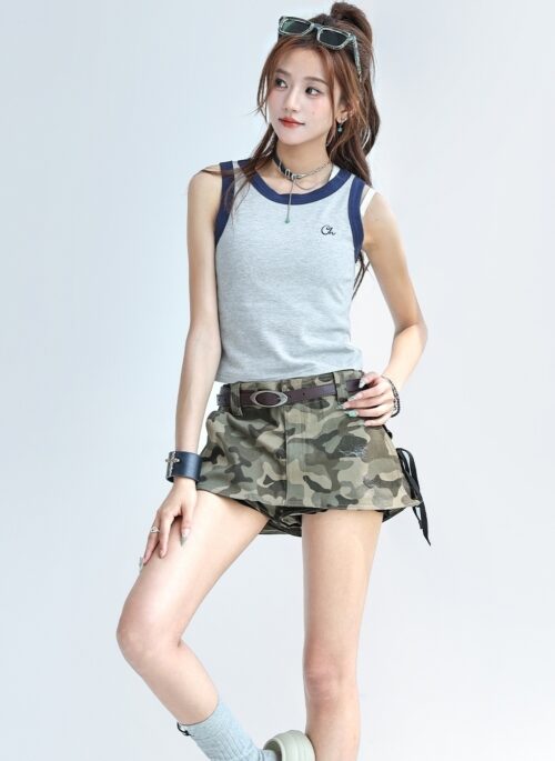 Colorblock Cropped Tank Top Summer Layering