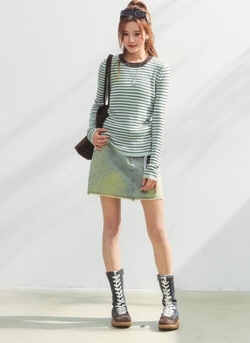 Colorblock Striped Knit Sweater Top