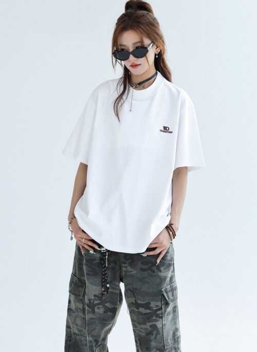 Cool Touch Letter Print Short Sleeve T Shirt