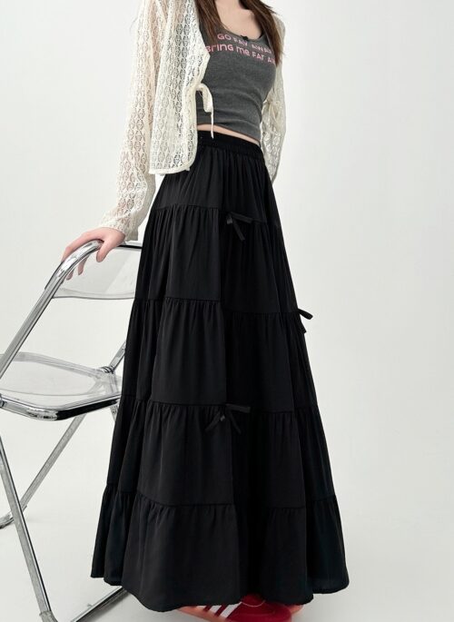 Elegant Bow A Line Cake Skirt Summer