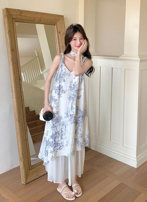 Elegant French Style Sleeveless Casual Maxi Dress