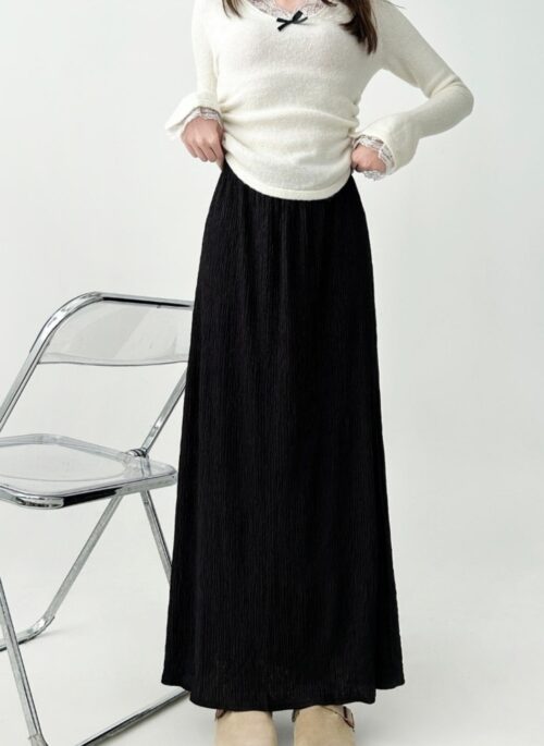 Elegant High Waist Ruched Mermaid Skirt