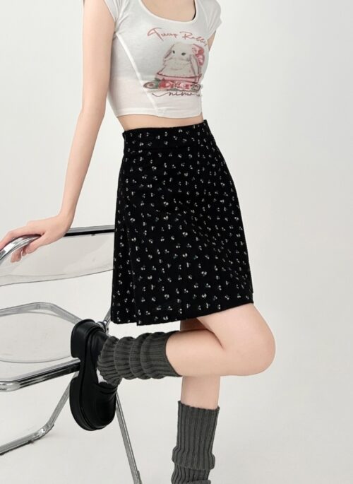 Floral High Waist Casual A Line Skirt