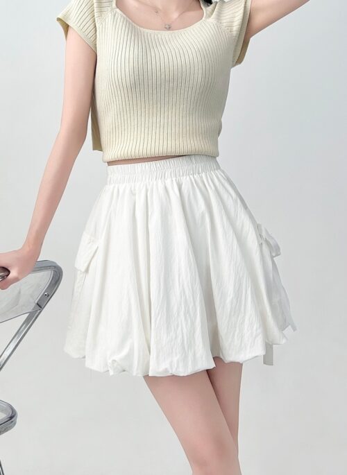 High Waist Black A Line Skirt Slim Fit