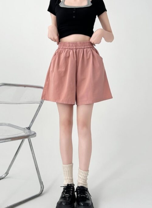 High Waist Cotton Linen Casual Loose Fit Shorts