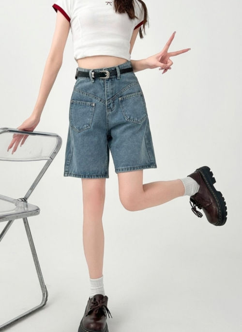 High Waist Loose Fit Denim Shorts