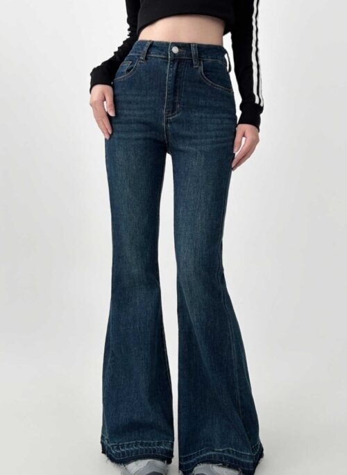 High Waist Vintage Flare Stretch Denim Jeans