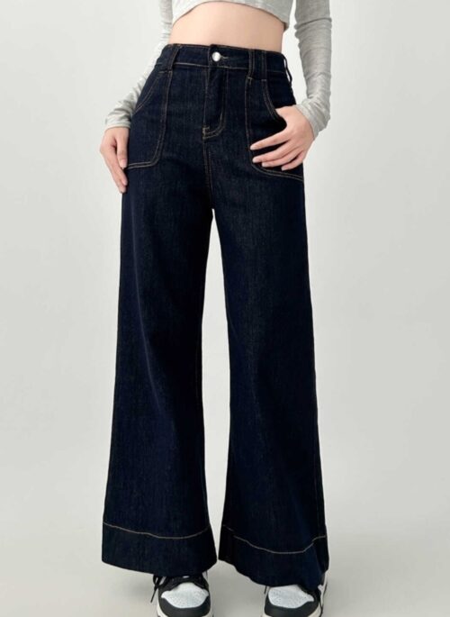 High Waist Wide Leg Loose Denim Pants