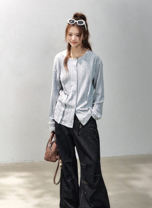 Knit Cardigan Lightweight Button Up Sweater Casual Style