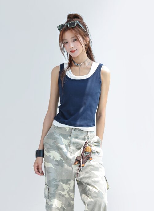 Layered Slim Fit Sleeveless Tank Top