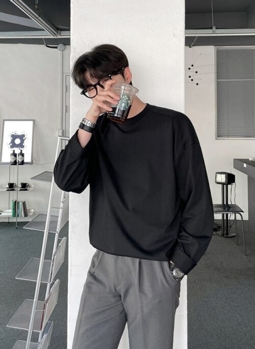 Loose Fit Long Sleeve Cotton Tee