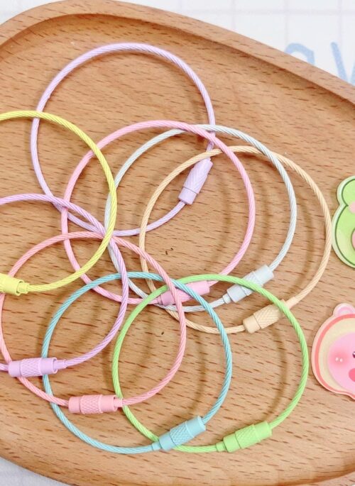 Pastel Metal Wire Keychain Ring Buckle Replacement