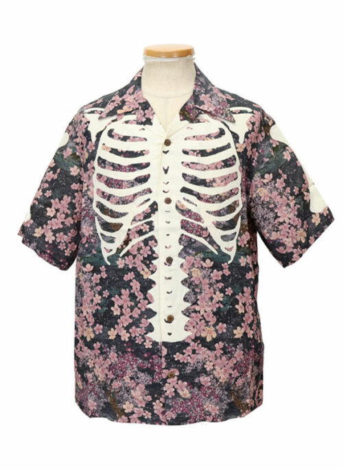 Pink Floral Skeleton Print Shirt | J-Hope - BTS