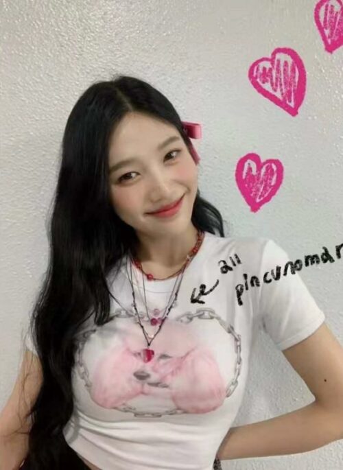 Pink Heart Charm Cord Necklace | Joy – Red Velvet
