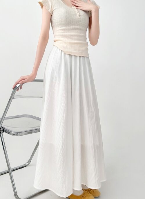 Plus Size High Waist A Line Midi Skirt